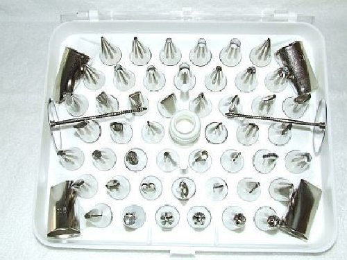 Martellato Edelstahl Spritzbeutel Paspelierung Spitze, grau, 52 Stück