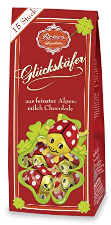Reber Glückskäfer-Beutel – 15er Beutel – Schoko-Glückskäfer aus Alpenmilch-Schokolade