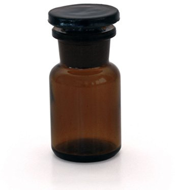 Apothekerflaschen 5 x 50 ml - Farbe: Braun - inkl. Glasstopfen *Weithalsflasche Apothekerglas Stopfenflasche Laborflasche Laborglas Rundschulterflasche *