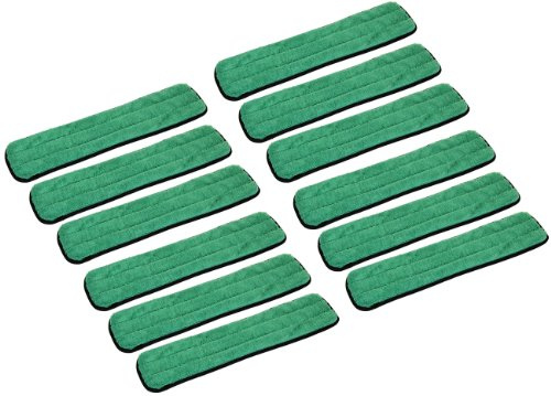Paquete de 12 almohadillas de microfibra industrial y comercial de 36 pulgadas para mopa de polvo en seco para marcos planos por Real Clean