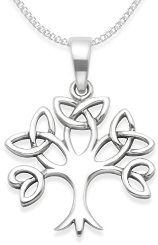 Heather Needham Sterling Silver Yggdrasill Life Tree Necklace on Silver chain - Life Tree Pendant - Celtic Pendant. SIZE: 19mm x 18mm. 8099. Gift Boxed.