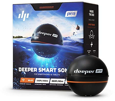 Deeper Pro Smart Sonar Castable and Portable Smart Sonar WiFi Fish Finder for Kayaks and Boats on Shore Carp Fishing Fish Finder