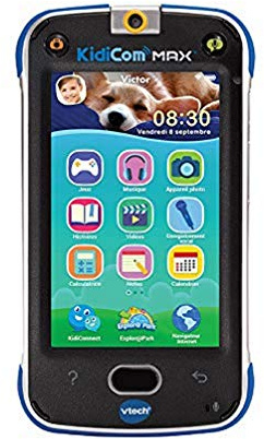 VTech – KidiCom Max Bleu – Smartphone pour Enfant évolutif, Ultra résistant, sécurisé, avec Appareil Photo intégré – Version FR