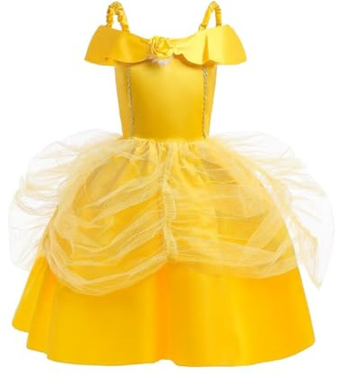 Lito Angels Disfraz Belle de la Bella y la Bestia Vestido de Princesa Amarillo para Bebé Niñas Talla 18 a 24 Meses, estilo A