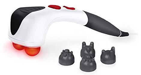 Promed ITM Pro Handmassagegerät, elektrisches Klopfmassagegerät, zuschaltbare Wärme und Rotlicht, Massageköpfe für Akupressur- und Punktmassage, stufenlose Regelung der Intensität