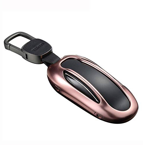 Kwak's Schlüsselhülle für Model X Premium Aluminium Autoschlüsselhülle Schlüssel Abdeckung Kompatible mit Modell X Metall Schlüsselhalter mit Schlüsselbund Schlüsselring