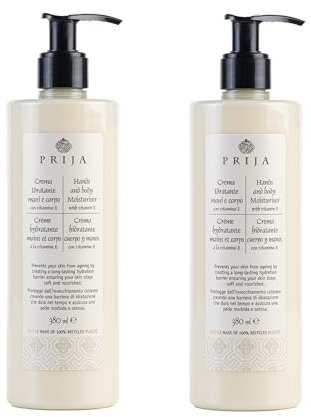 Prija Hands and Body Moisturiser Hydrates and Protects the Skin with Vitamin E, Helps Protect Skin from Ageing by Creating Long Lasting Hidration 2 x 380ml