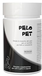 Vet-Service ​​​Pelo-Pet | 100 Capsule | Integratore per Cani in Capsule | Stimola la Ricrescita del Pelo, Dona Un Mantello più Folto, con Biotina ad Altissima Concentrazione, Metionina e Zinco