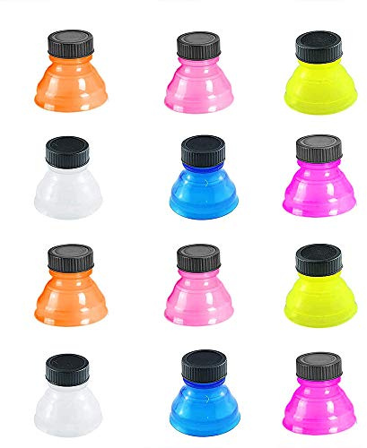 12 PCS Soda Can Lids Reusable Bottle Fizz Lid Caps Can Covers for Beer Carbonated Drinks and Other Canned Beverages (Colourful)