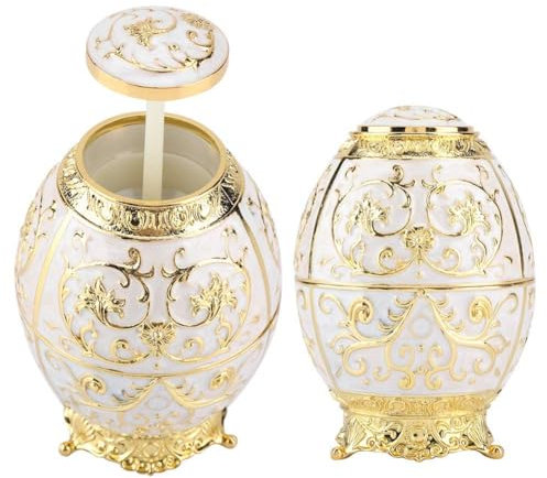 Vintage Zahnstocherspender, Goldlegierung Automatic Pop-up-Zahnstocherhalter Organizer Behälter Für Küche, Zuhause, Restaurant (Weiß + Gold)