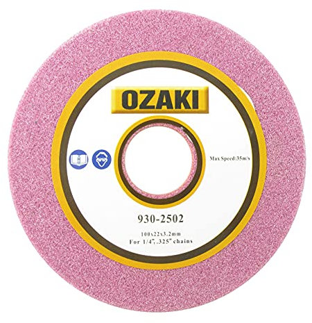 OZAKI - Meule D'Affutage De Rechange - Ø ext. 105mm, Alésage 22 mm, Epaisseur 3,2 mm - Pour Chaînes 1/4, 0.325 - Pour Machines Easy Grinder, Midi Jolly, Nick The Grinder & 9307812