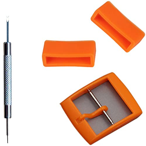 Hijiawee Fibbia di ricambio in plastica e anelli in silicone per Swatch, supporto per cinturino e chiusura per cinturino per orologio Swatch