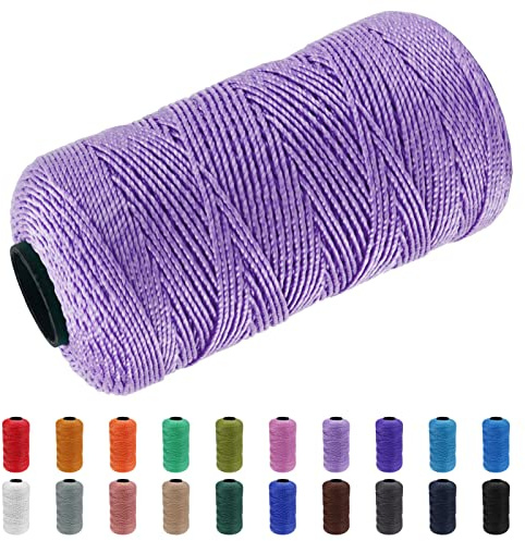 CAMAL Macrame Corda Polipropilene Filo Macrame 1.5mm Spago Colorato 200m Cordino per Borse Uncinetto Corde Colorate per Artigianato, Decorazioni per la Casa, Borsa a Tracolla (Viola Chiaro)