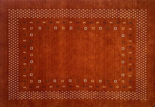 Tappeto in terracotta 100% lana 170 x 240 cm tessuto a mano Gabbeh orientale tappeti tappetto ac04