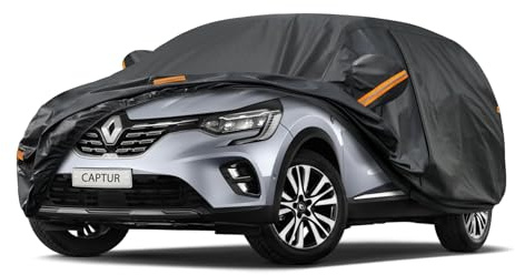 Kayme Telo Copriauto da Esterno, Compatibile con Renault Captur (2013-2025), Copertura a 7 Starti per Impermeabile Anti UV Anti Vento Antipolvere, Telo Copri con Cerniera e in Cotone.
