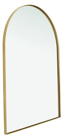 Home Selections Arch Wall Mirror 70x50cm, Metal Framed Wall Mounted Mirror - Gold