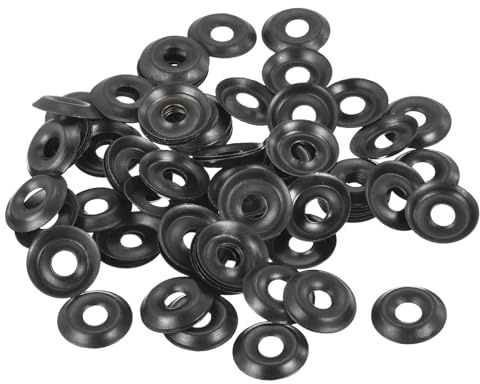 QUARKZMAN 80 Stück Becher-Unterlegscheibe Senkkopf, Eisen Schwarz Senkkopf-Unterlegscheiben Senkscheiben für M4 Schrauben (M4 ID x 14mm OD x 2mm Dicke)