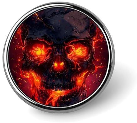Runde Brosche mit Flammen-Totenkopf, Anstecknadel, Krawatte, Anzug, Kleid, Zubehör für Männer und Frauen, Hochzeit, Geburtstag