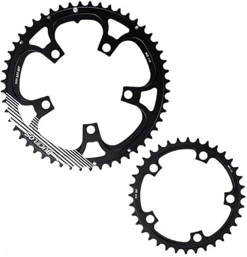 Schmale Ketten für Fahrräder, Kettenblatt, Rennrad-Kettenblatt, 5-Loch-Kettenblatt, Aluminiumlegierung, doppelte Geschwindigkeit, Kettenrad, Fahrradteile, Kettenblätter for Fahrräder(52 36t)
