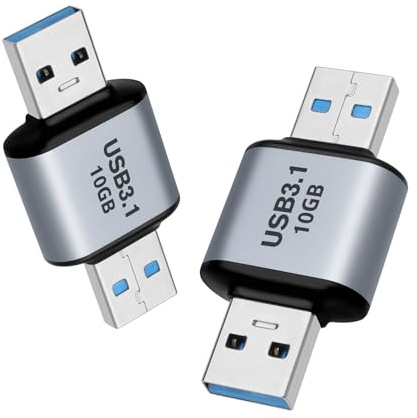 AIYEEN 10 Gbps USB 3.1 Hane OTG-Anslutningsadapter, Kopplingsanslutning för Dataförlängning med Expansionsadapter (2-Pack)