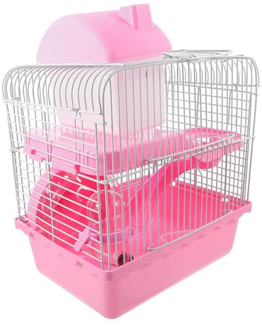 COSMEVIVI Doppelstöckiger Hamsterkäfig Mit Herausnehmbarer Kunststoffbodenwanne Großer Hamstervilla Aus Draht Für Hamster Mäuse Und Rennmäuse Kleintierkäfig Für Artgerechtes Spielen Und Wohnen