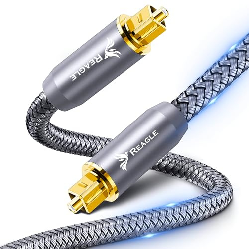 Reagle Cavo ottico TOSLINK 5M HQ SPDIF cavo audio digitale in fibra ottica, cavo per soundbar, TV, amplificatore home cinema, HiFi