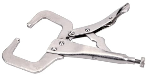 Clamps Quick Grip， Pincer Tong Tenon Locator C Clamp Weld Clip Steel Grip Vise Lock Jaw Swivel Pad Wood Work Hand Tool(Fixed Head)