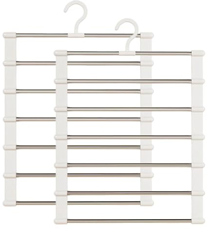 Byxhängare, 6 lager hopfällbart ställ, 50 x 30 cm slitstark design organiserad garderobsförvaring, klädhängare för jeans, byxor, kjolar, sovrum, tvättstuga och sovsal