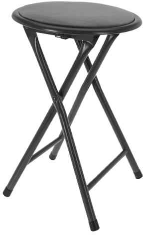 Mojawo Sgabello pieghevole da cucina, in metallo, con imbottitura in velluto, colore grigio, diametro 30 cm, antiscivolo, pieghevole