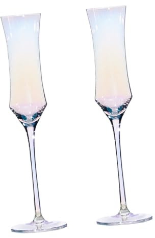 DECOMELODY Wine Goblet Stemware Sturdy Glass Material for Home Use Glass 2pcs Colourful with Smooth Cup Mouth for Drinking Sodas and Beer