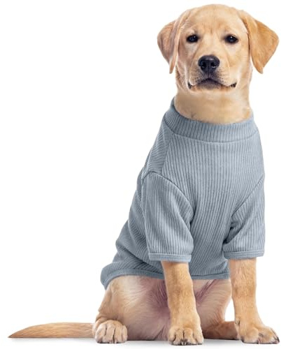 Snygg hundtröja XL, mjuk stickad t-shirt för Staffordshire bullterrier springer spaniel shetland, lätt vardaglig husdjurstopp, inomhus- och utomhuskomfort, horisont blå XL