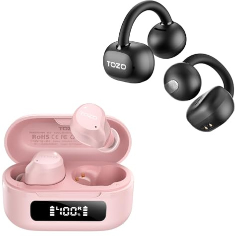 TOZO OpenEarRing Headphones NC9 Hybrid Active Noise Cancelling Earbuds for Travel Work Calls