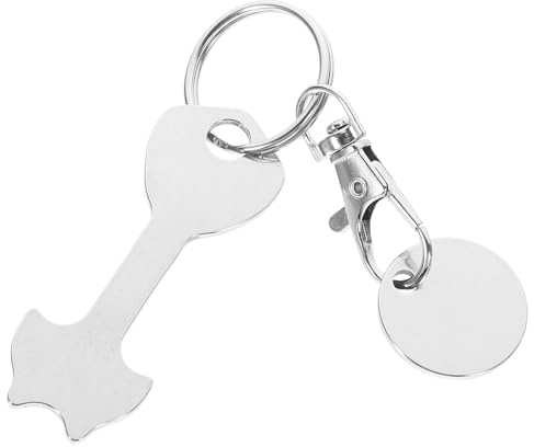 ARTIBETTER Shopping Trolley Token Keyring Metal Pendant Portable Small Cart Coin Keychain Hanging Token for Supermarket Grocery Use