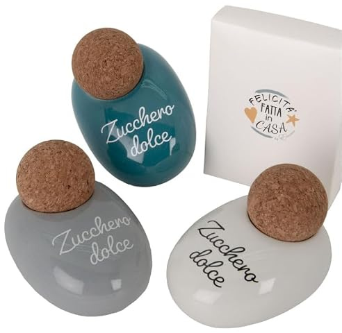 Etm Style Zuccheriera Ceramica ø 11 cm H.8 cm 3 Varianti