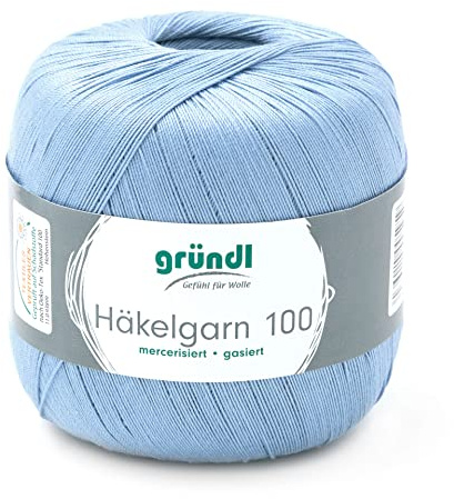 Gründl Hilo Crochet Häkelgarn 100, Jeans Azul, 566 m