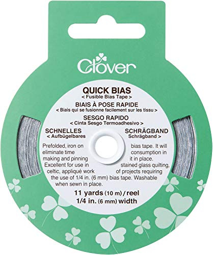 CLOVER CL700SLV Schnelles Schraegband,6 mm x 10 m, Silber