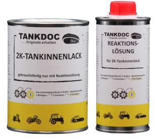 Tankdoc Tanksanierung 2K-Tankinnenlack Versiegelung 675g Farbe lichtgrau (2K-Tankinnenlack 675g lichtgrau)