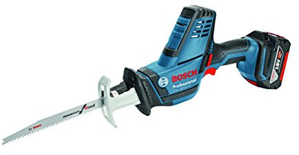Bosch Professional 18V System Akku-Säbelsäge GSA 18V-LI C (inkl. 2x Akku GBA 18V 5.0Ah, GAL 1880 CV, 3x Säbelsägeblatt, Einlage für L-BOXX, L-BOXX)