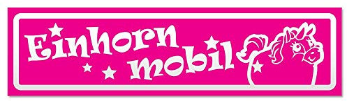 Kiwistar Einhorn Mobil invertiert Magnetschild Schild magnetisch - 45cm Pink - Magnetfolie für Auto PKW Kfz