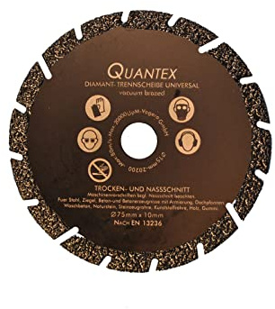 Universal Diamanttrennscheibe 75mm. 10 mm Aufnahme für Akku-Trennschleifer und Druckluft-Trennschleifer.