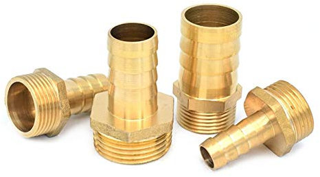 Leloo Luiho-Brass Messing Rohrverschraubung, 4 mm 6 mm 8 mm 10 mm 12 mm 19 mm Schlauchkupplung Endstück 1/8 1/4 1/2 3/8, BSP Stecker Joint Kopplungsadapter, stark und robust