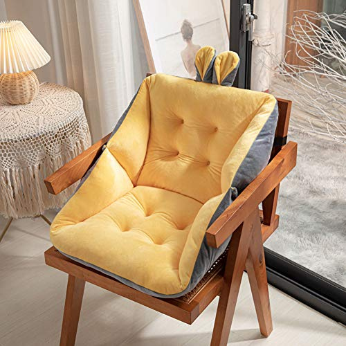GUOCU Stuhlauflage,Stuhlkissen mit Rückenteil,Warm Niedriglehner Sitzauflage,Gartenmöbel Plüsch Sitzpolster Stuhlsitzkissen Hohe Rückenlehne Kissen,Sofa Kissen,Sesselpolster Auto Sitzkissen A 45x45CM