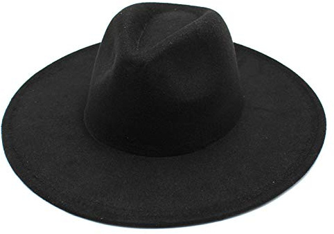 BAJIE Fedora Klassischer Fedora-Hut mit breiter Krempe Schwarzer weißer Wollhut Männer und Frauen Gebrochene Wintermütze Hochzeitskirche Jazzhut