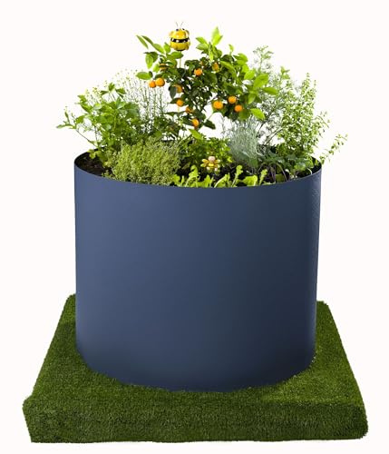 Jardinion Hochbeet 80cm x Ø100cm Anthrazit | Aus Kunststoff, Volumen für ca. 70 Liter Erde, Materialstärke 2mm, geeignet für Garten und Balkon