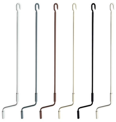 TENDEEVOLUTION Asta per Tende da Sole in Ferro Zincato con Manovella Ergonomica in Plastica, Misure disponibili da 100 a 250 cm. Manovella per Tende da Sole, Asta di Manovra Resistente (Bianco)