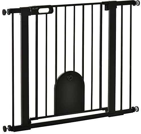 PawHut Barrera de Seguridad para Perros Extensible 75-103 cm Negro