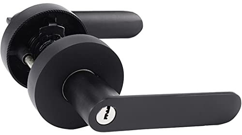 YHRJ Poignée de Porte blindée Serrure à poignée à Trois Barres pour Salle de Bain, Béquille Ronde Universelle avec clé, Épaisseur de Porte Applicable 35-50mm