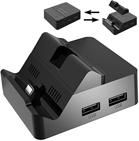 Cehensy Switch Docking Station, Dock für Nintendo Switch/OLED TV-Konsolenmodus, Tragbarer Ladestation HD Adapter kompatibel mit HD, USB 3.0 Anschluss,Type-C