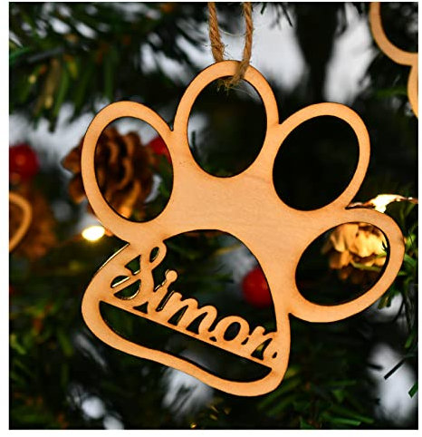Individuelle Weihnachtsbaumkugeln, Weihnachtsbaumdekoration, personalisierbar, lasergeschnittene Namen, Weihnachtsgeschenkanhänger mit Namensdekor (C,1 Stück)