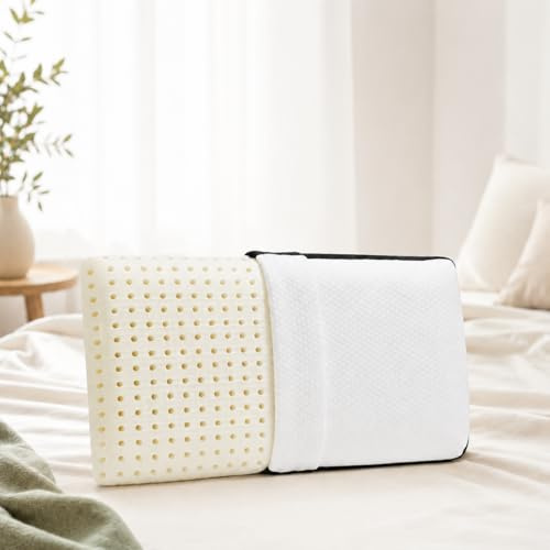 Aurora Bedding Cuscino Memory Foam Forato a Saponetta, Rinfrescante Traspirante e Anallergico - 41x72 Altezza 12cm